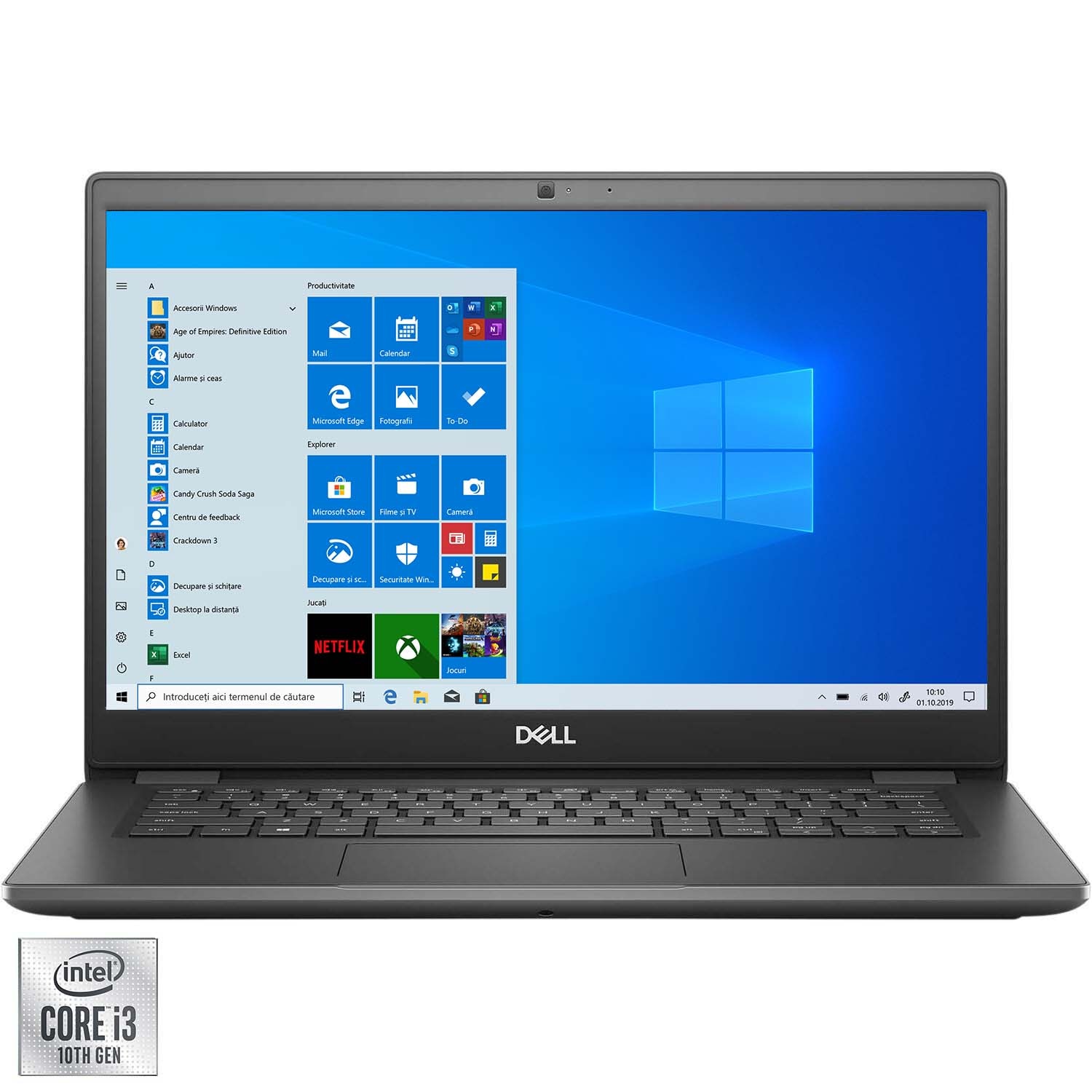 Laptop ultraportabil Dell Latitude 3410 cu procesor Intel Core i3-10110U, 14