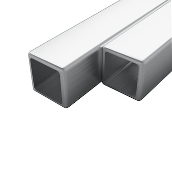 Set 2 baghete/tuburi metalice, vidaXL, Otel inoxidabil, 20 x 20 x 1,9 mm, V2A, 197 cm, Argintiu Set 2 baghete/tuburi metalice, vidaXL, Otel inoxidabil, 20 x 20 x 1,9 mm, V2A, 197 cm, Argintiu