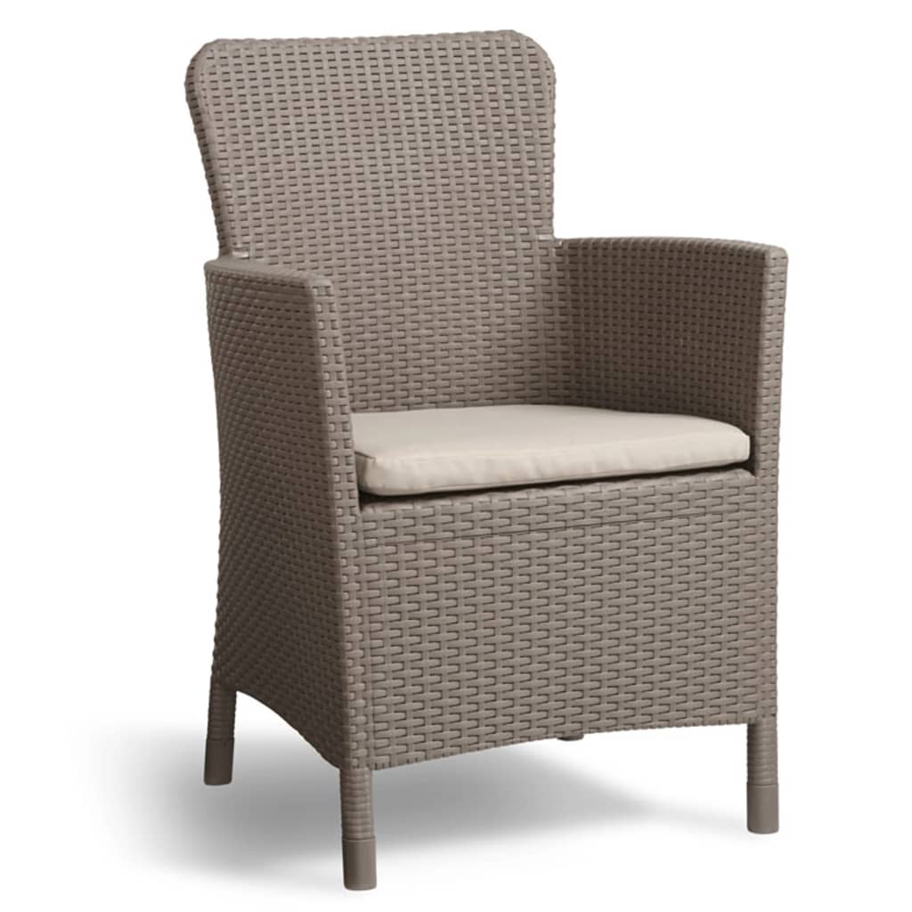 Scaun de exterior cu perna, Allibert, Plastic, 62 x 60 x 89 cm, Crem