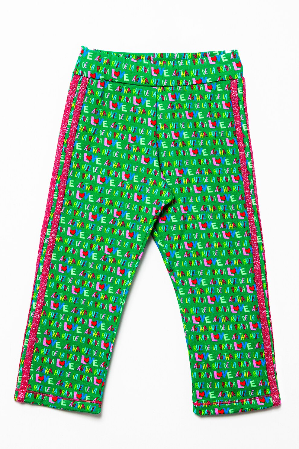 Agatha Ruiz de la Prada, Pantaloni cu imprimeu si talie elastica, Verde/Roz/Albastru