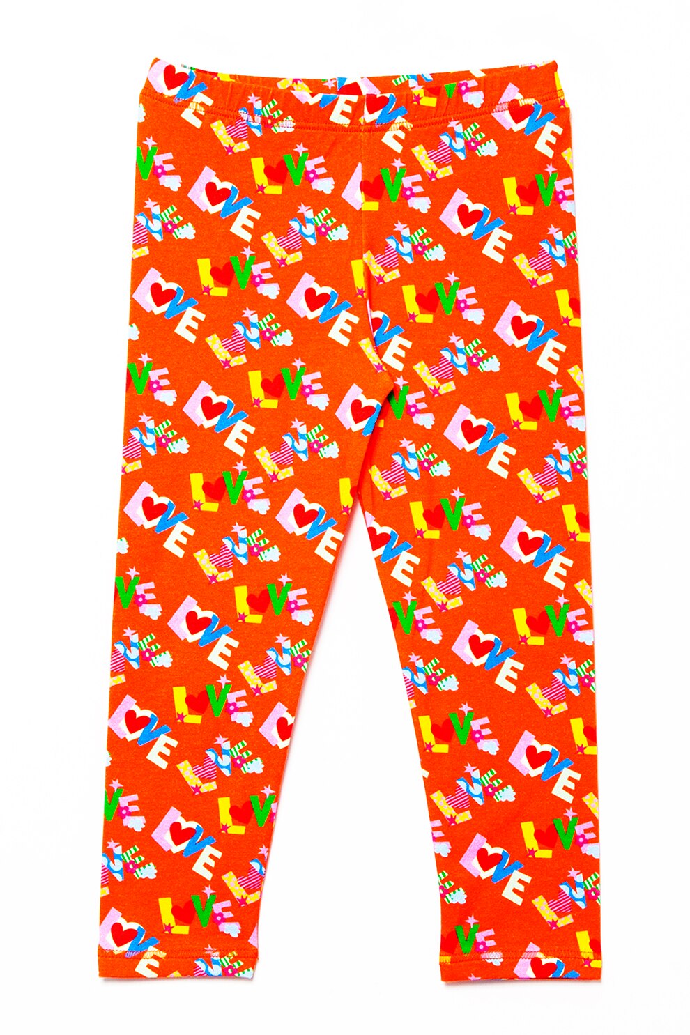 Agatha Ruiz de la Prada, Pantaloni cu imprimeu text, Oranj mandarina/Albastru/Roz