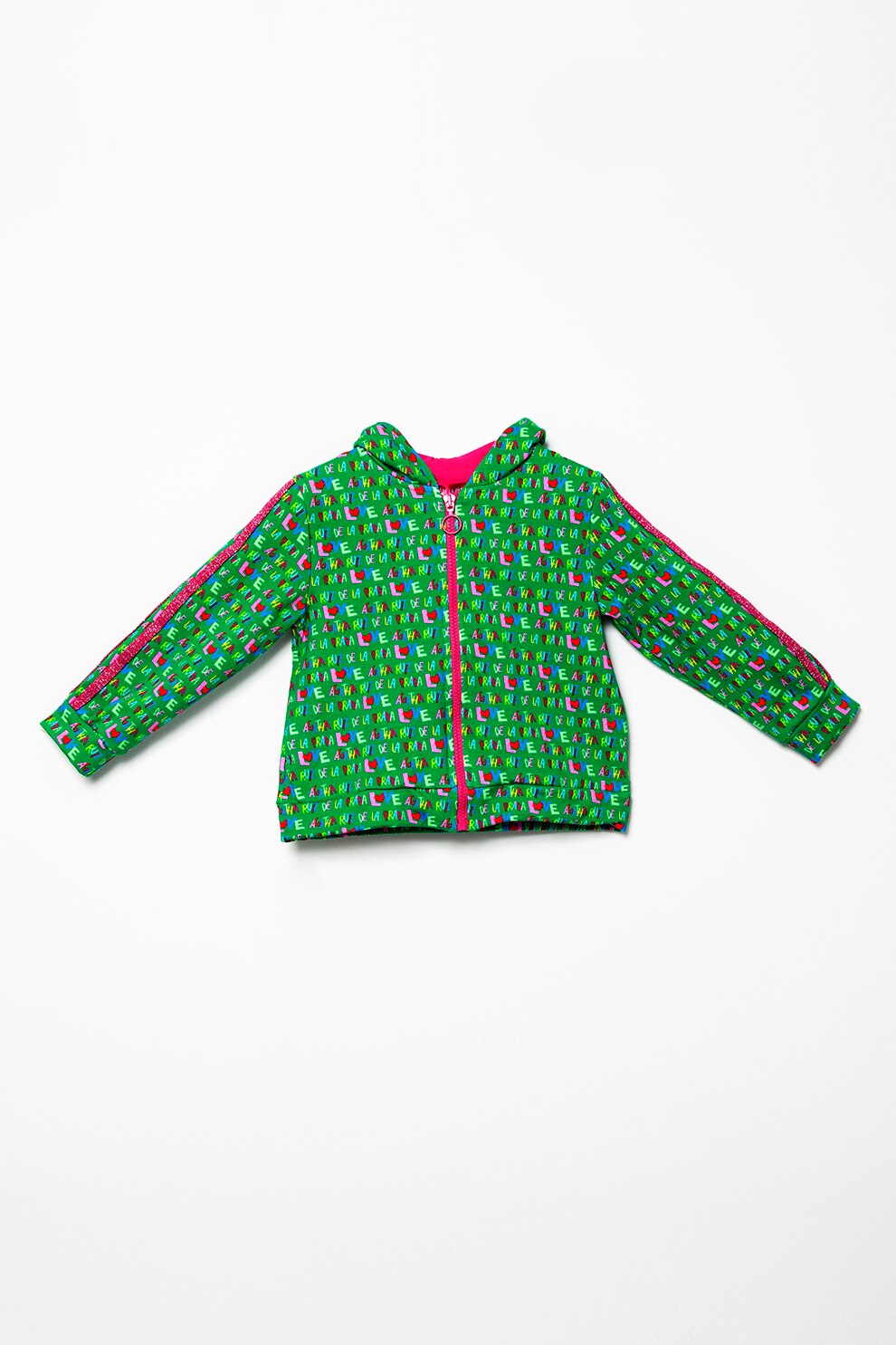 Agatha Ruiz de la Prada, Hanorac cu fermoar si segmente laterale stralucitoare, Verde/Roz/Albastru