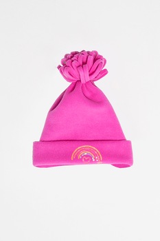 Agatha Ruiz de la Prada, Caciula din fleece cu ciucure si aplicatie curcubeu din paiete, Roz, 1-3Y Standard Agatha Ruiz de la Prada, Caciula din fleece cu ciucure si aplicatie curcubeu din paiete, Roz, 1-3Y Standard