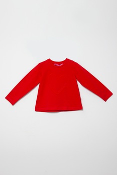 Agatha Ruiz de la Prada, Bluza cu decolteu la baza gatului si inima brodata, Rosu Agatha Ruiz de la Prada, Bluza cu decolteu la baza gatului si inima brodata, Rosu