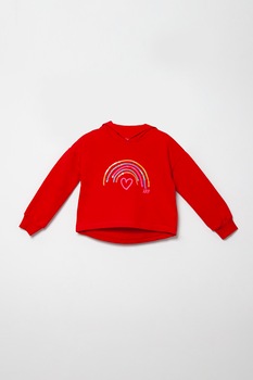 Agatha Ruiz de la Prada, Hanorac cu detalii brodate si aplicatii cu paiete, Rosu Agatha Ruiz de la Prada, Hanorac cu detalii brodate si aplicatii cu paiete, Rosu