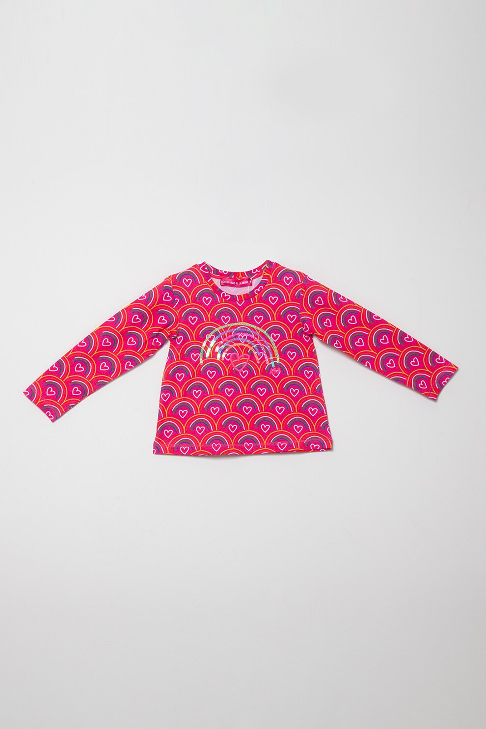 Agatha Ruiz de la Prada, Bluza cu decolteu la baza gatului si model grafic, Roz aprins/galben/oranj