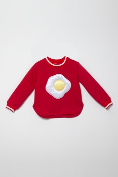 Agatha Ruiz de la Prada, Bluza sport cu aplicatie frontala, Rosu/Alb/Galben Agatha Ruiz de la Prada, Bluza sport cu aplicatie frontala, Rosu/Alb/Galben