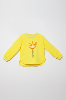 Agatha Ruiz de la Prada, Bluza sport cu aplicatie frontala, Galben/Oranj/Alb Agatha Ruiz de la Prada, Bluza sport cu aplicatie frontala, Galben/Oranj/Alb