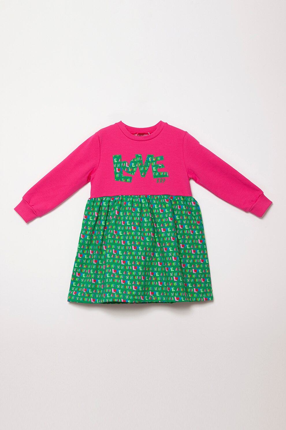 Agatha Ruiz de la Prada, Rochie cu imprimeu si croiala in A, Roz aprins/Verde