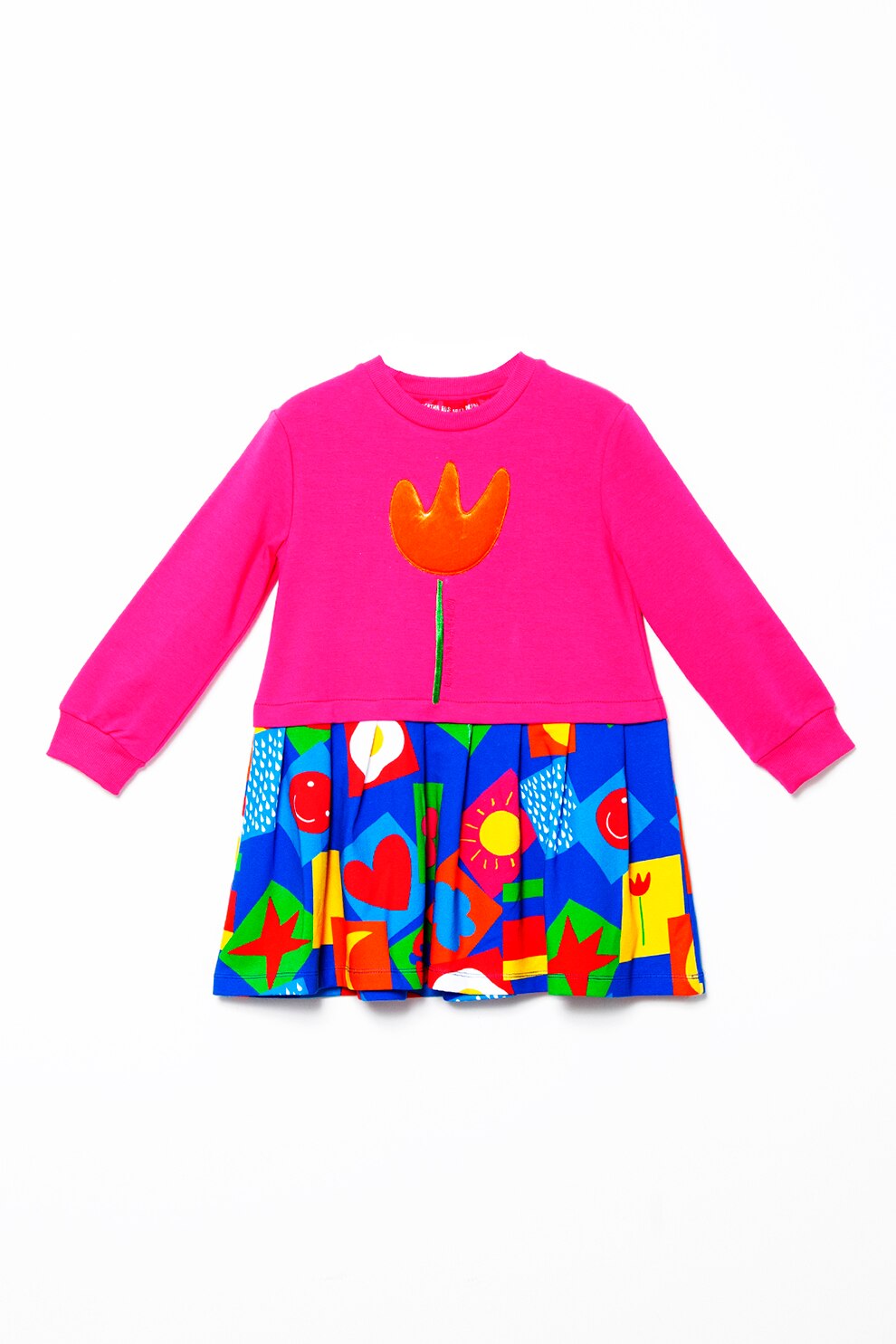 Agatha Ruiz de la Prada, Rochie combi cu imprimeu grafic, Fucsia/Abastru/Verde