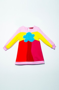 Agatha Ruiz de la Prada, Rochie sport cu model colorblock, lila, rosu, galben Agatha Ruiz de la Prada, Rochie sport cu model colorblock, lila, rosu, galben