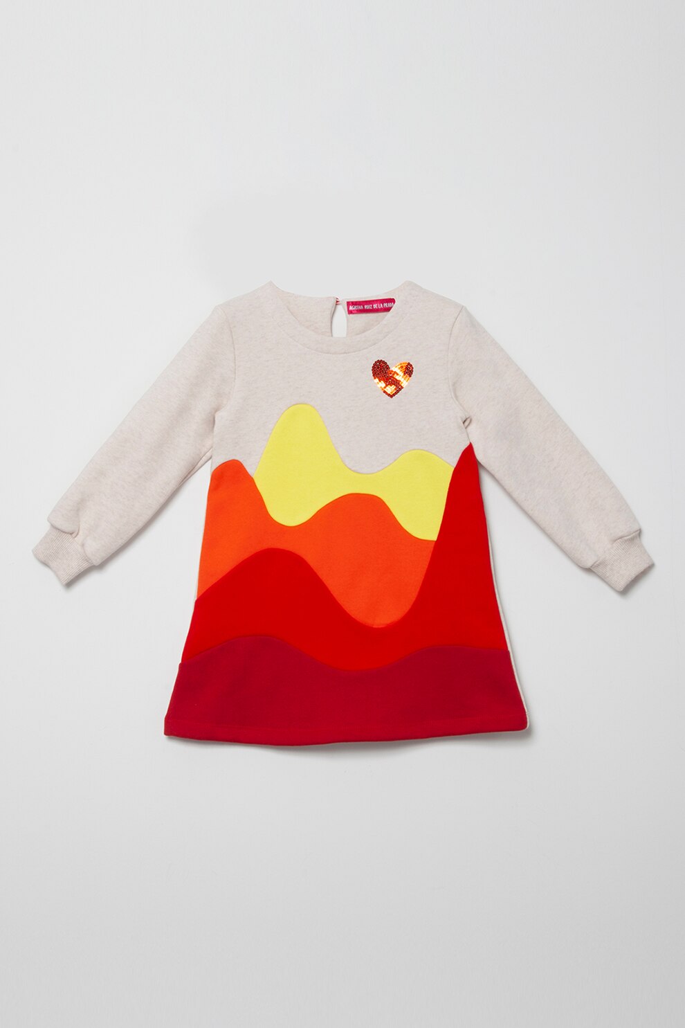 Agatha Ruiz de la Prada, Rochie sport cu model colorblock, maro melange deschis, oranj, galben