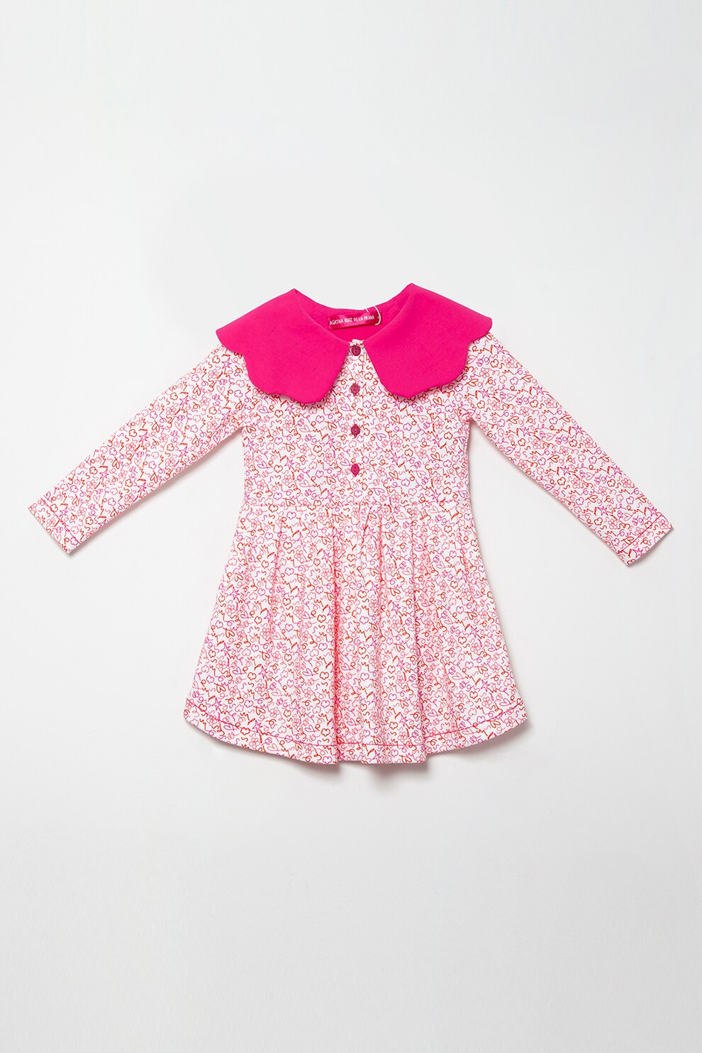 Agatha Ruiz de la Prada, Rochie cu imprimeu si terminatie evazata, fucsia, alb, lila