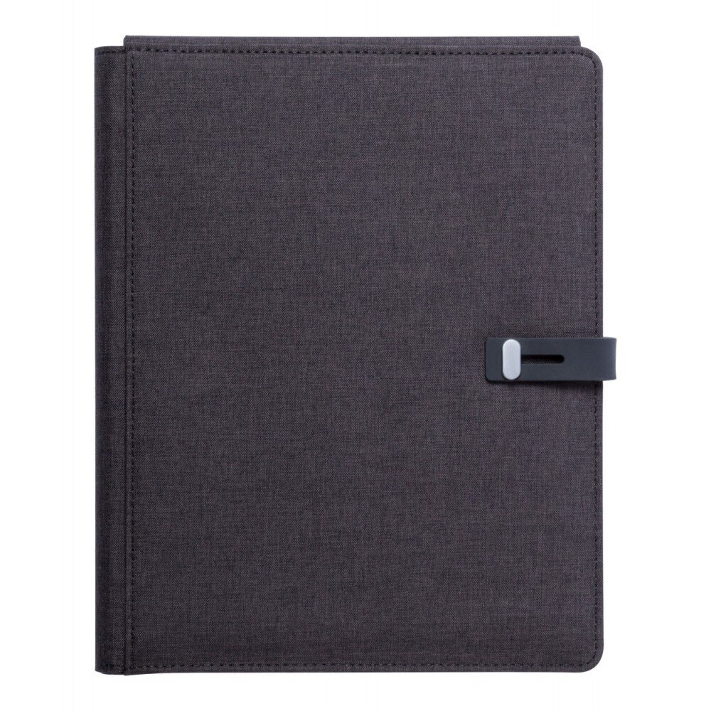 Mapa business cu loc de tableta si powerbank de 5000 mAh, 210×265×30 mm, Antonio Miro by AleXer, 20FEB5090, 600D Poliester, Negru, breloc inclus