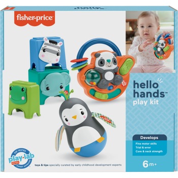 Set jucarii Fisher Price - Hello hands, Dezvoltarea coordonarii Set jucarii Fisher Price - Hello hands, Dezvoltarea coordonarii