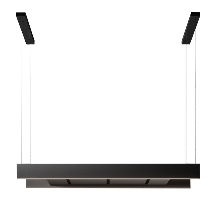 Hota insula Falmec Light, L=120 cm, Filtru Carbon Zeo, Varianta Negru Mat