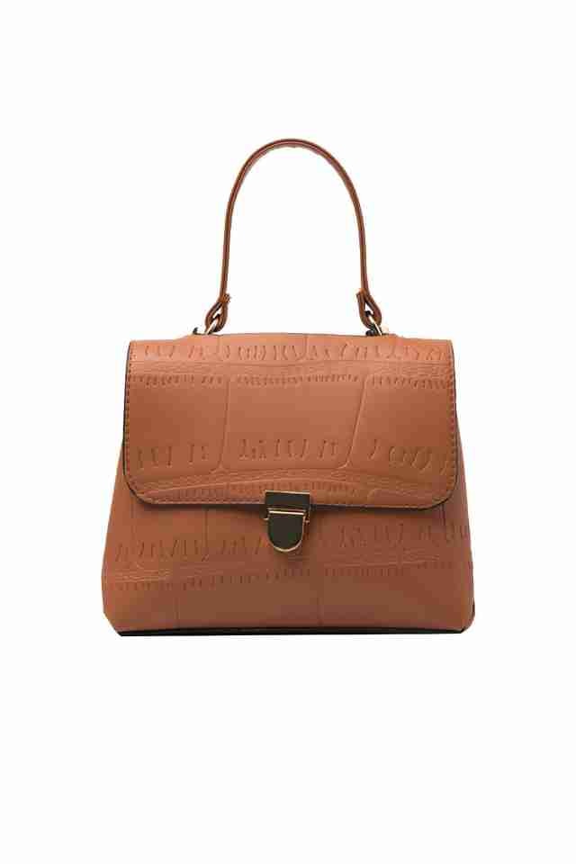 Geanta de dama Sia maro deschis din piele ecologica cu maner, dimensiuni 20 x 15 x 9 cm