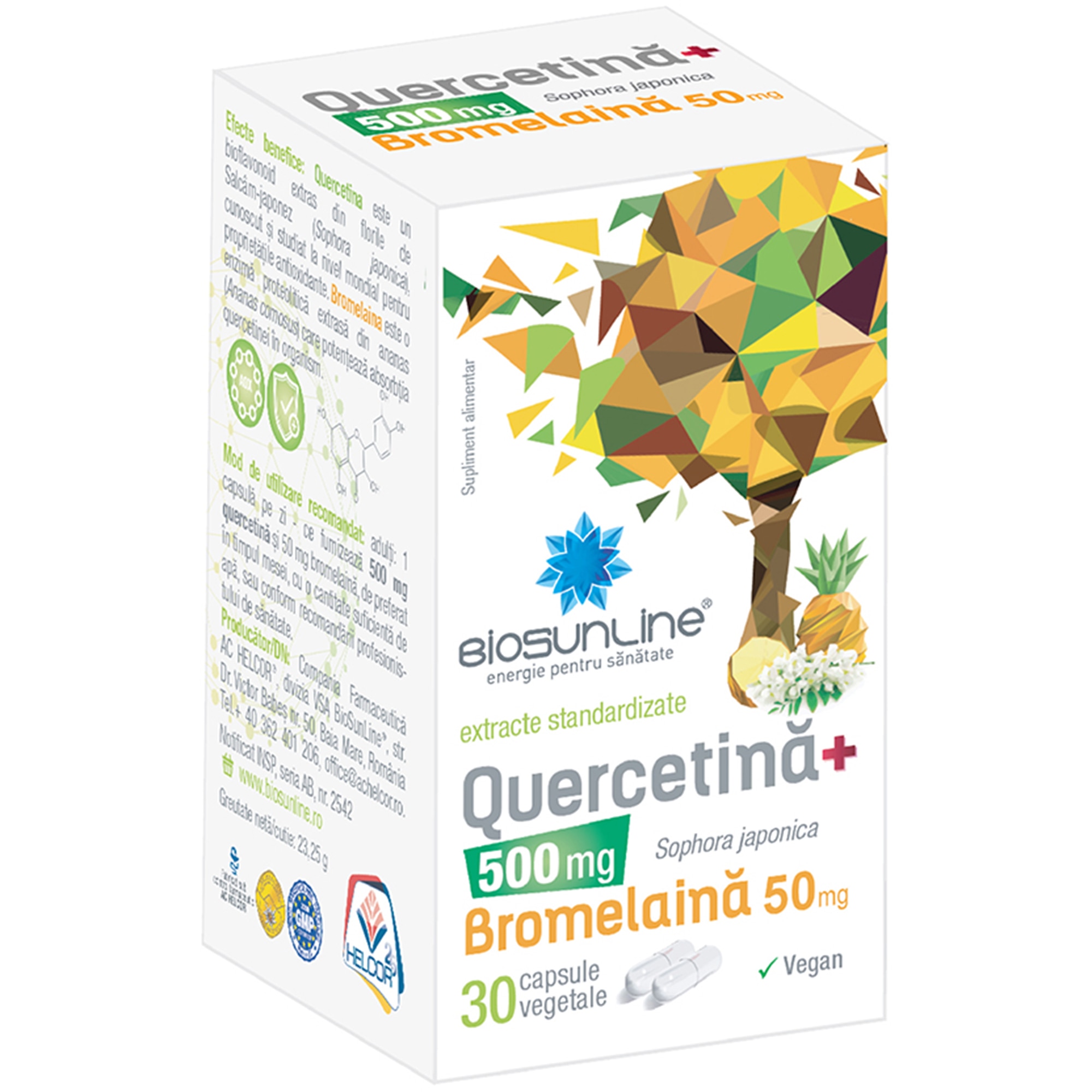 Quercetina 500 mg + Bromelaina 50 mg x 30 cps vegetale