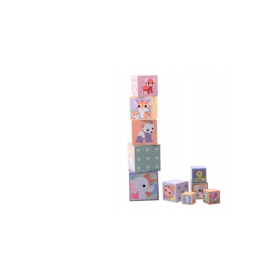 Jucarie de stivuit, Joueco, Familia Wildies, 10 piese