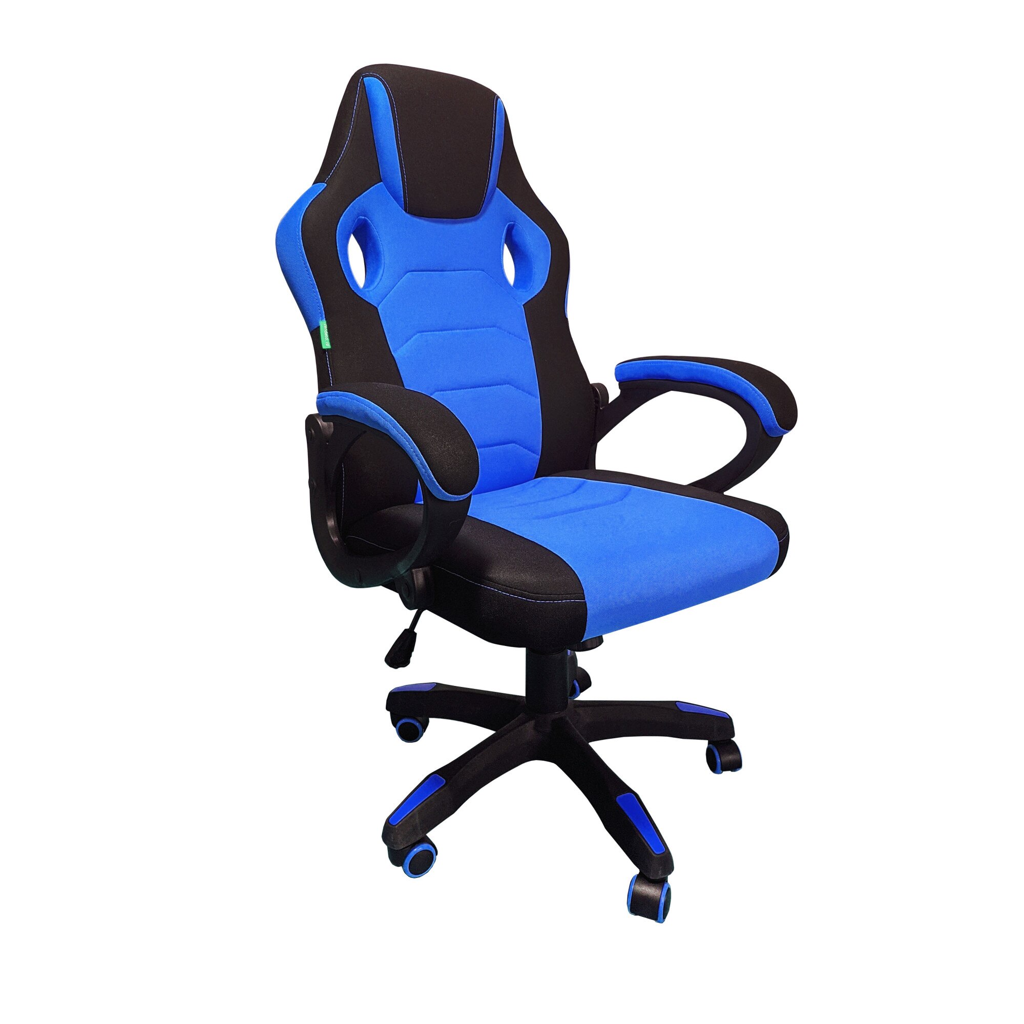 Scaun Gaming Denver B33, textil, Negru/Albastru
