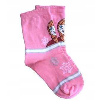 Sosete copii Frozen Anna si Elsa 6663, Roz Sosete copii Frozen Anna si Elsa 6663, Roz