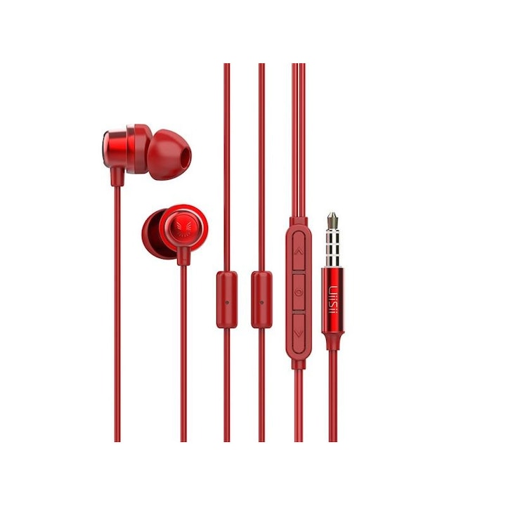 Uiisii k8 két mikrofonos piros fülhallgató