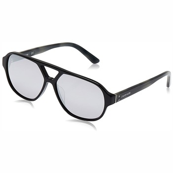 Ochelari de soare barbati Calvin Klein Aviator Shiny Black/Havana Grey/Mirrored Silver CK18504S-001 Ochelari de soare barbati Calvin Klein Aviator Shiny Black/Havana Grey/Mirrored Silver CK18504S-001