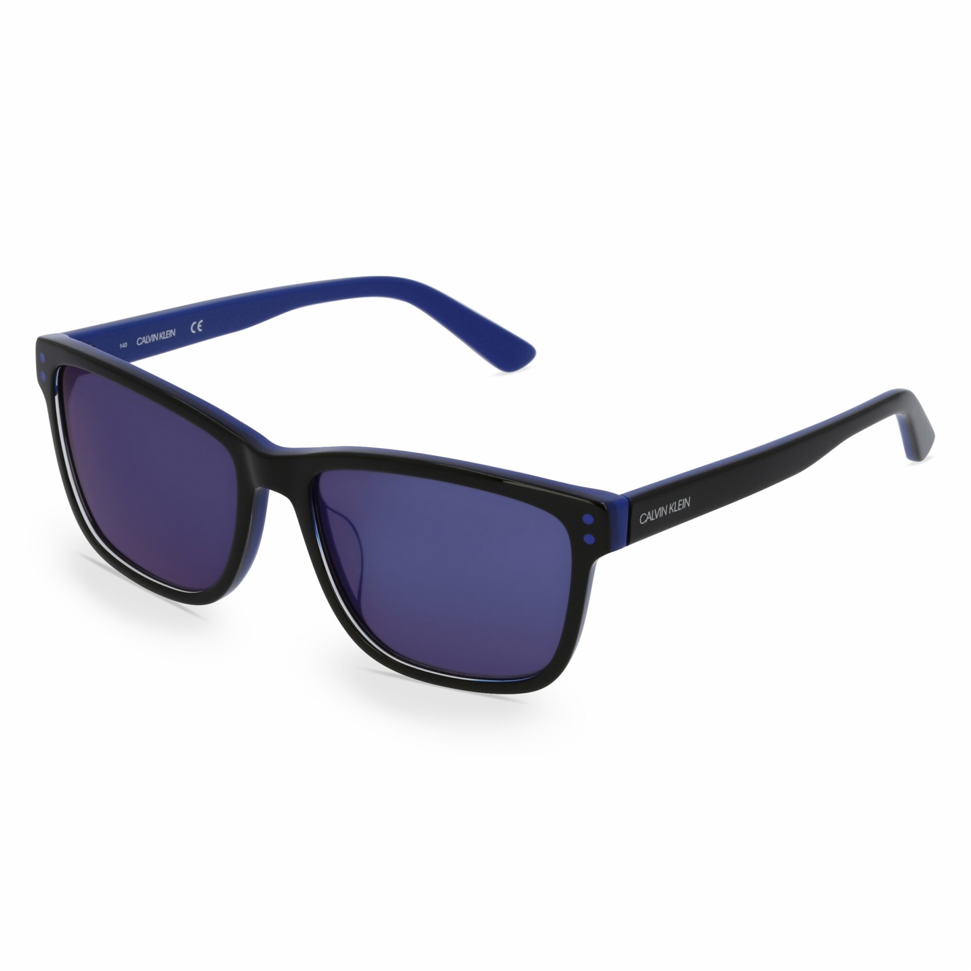 Ochelari de soare barbati Calvin Klein Rectangular Shiny Black/Cobalt/Mirrored Blue CK18508S-003