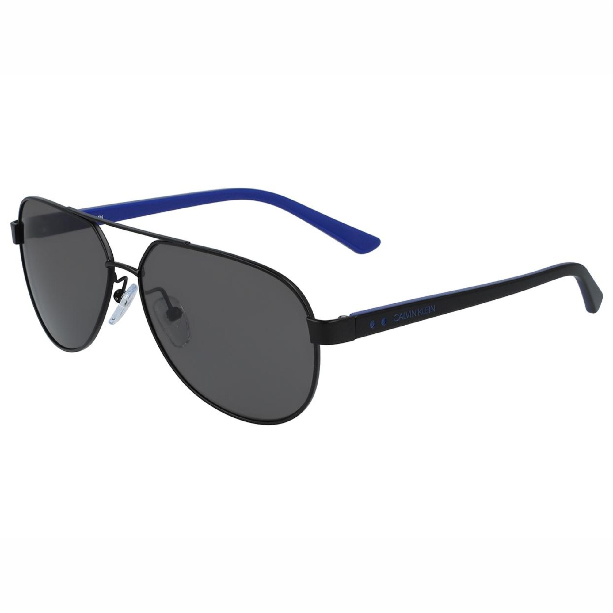 Ochelari de soare barbati Calvin Klein Aviator Matte Black/Blue/Dark Grey CK19300S-001