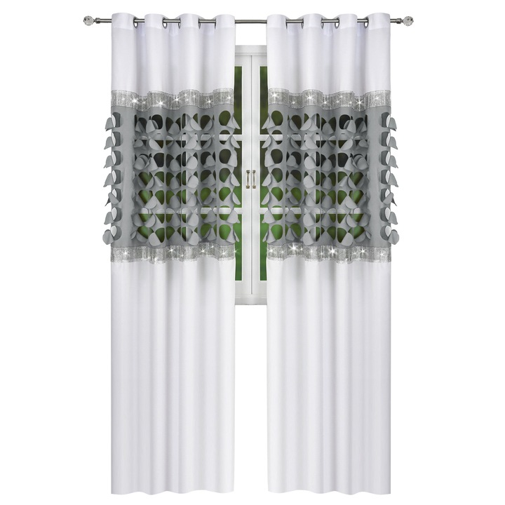 Драперия YH3, 1 Брой, 145x250 см, Сив