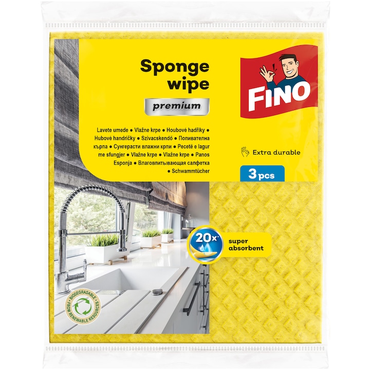 Влажни кърпи Premium Fino, 3 броя/комплект