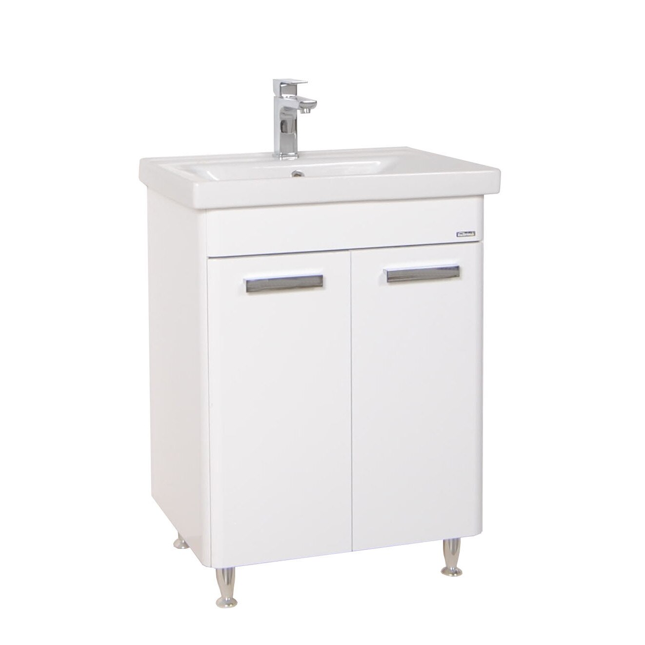 Baza si lavoar Badenmob seria 710 , 60x46cm , Alb / Alb lucios