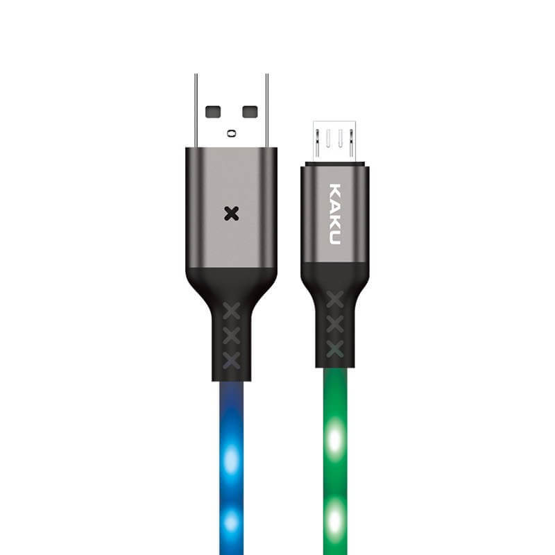 Cablu Micro USB, Iluminat cu Led Voice Control, 3.2A, 1M, Kaku, Gri
