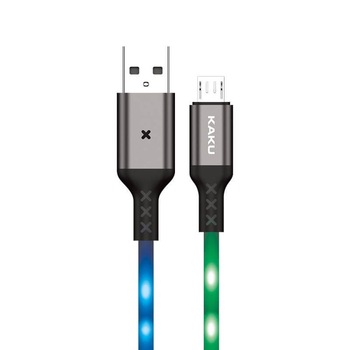 Cablu Micro USB, Iluminat cu Led Voice Control, 3.2A, 1M, Kaku, Gri Cablu Micro USB, Iluminat cu Led Voice Control, 3.2A, 1M, Kaku, Gri