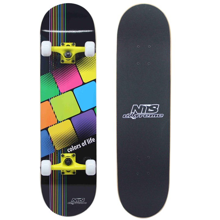 Скейтборд Nils Extreme, CR3108SN Color of Life, ABEC-7, 78 x 20 см