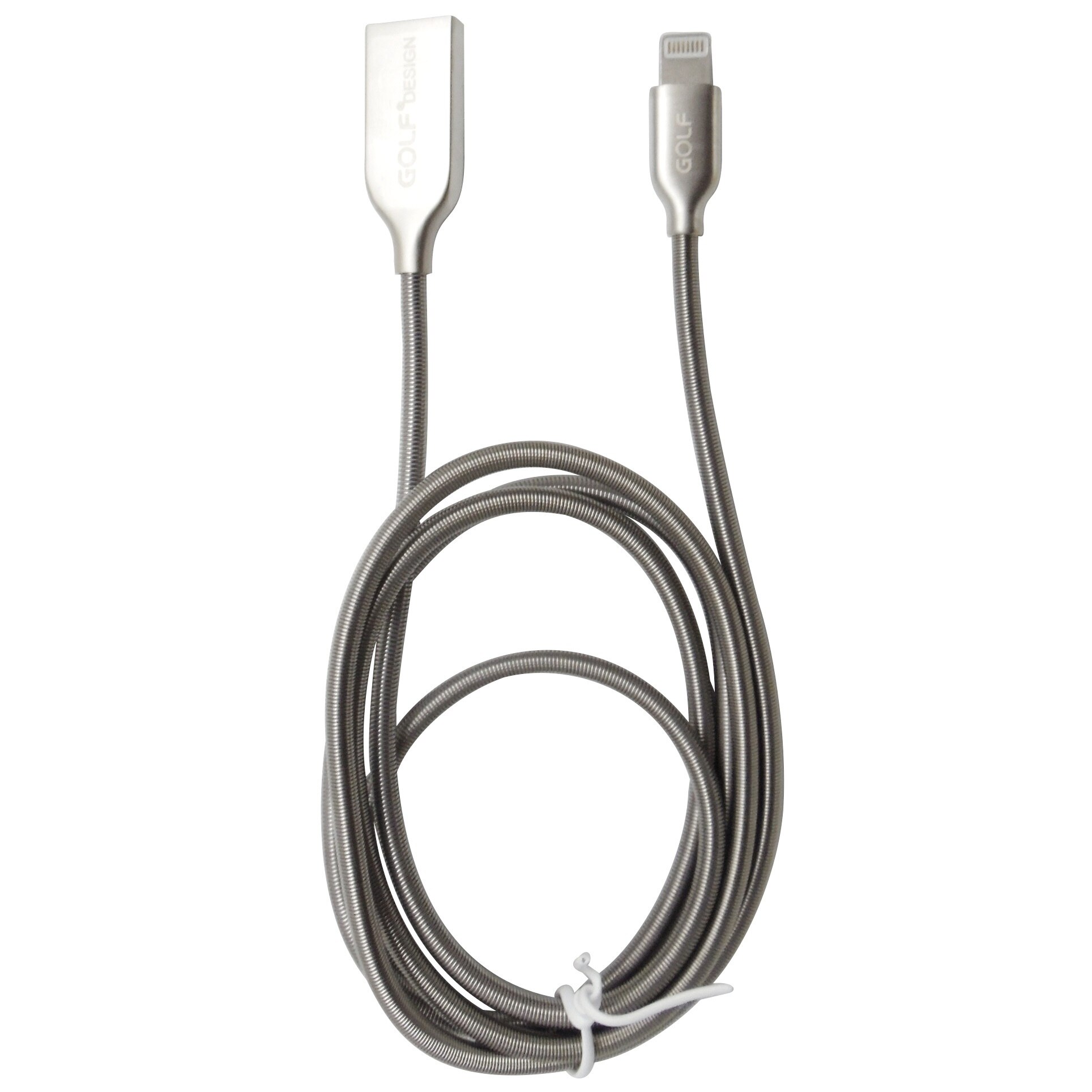 Cablu date/incarcare Golf GC-36i Kirsite Spring, Lightning la USB, 2.4A, 1m, argintiu