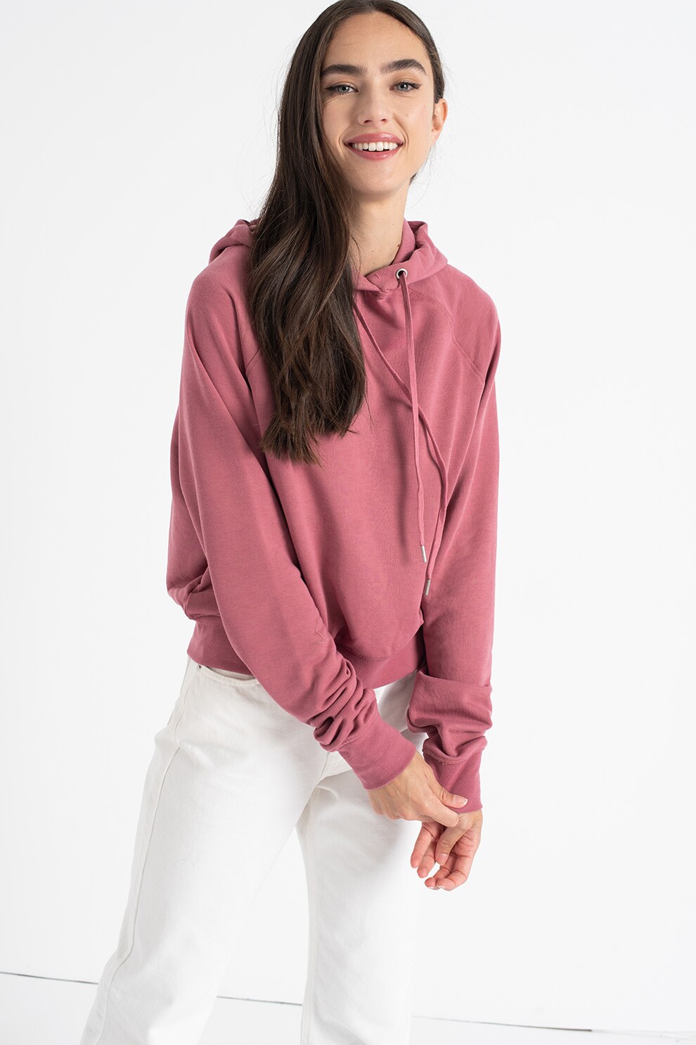 Haily's, Hanorac cu maneci raglan Selin, Roz prafuit