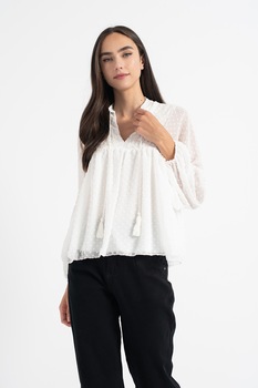 Haily's, Bluza tip tunica vaporoasa cu buline Melina, Alb Haily's, Bluza tip tunica vaporoasa cu buline Melina, Alb