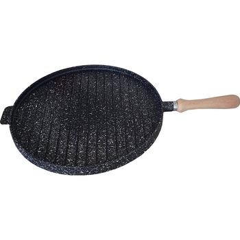 Tigaie grill cu doua fete Harlem® Granit 36S, Suprafete din granit antiaderent, Maner din lemn, Suprafata neteda si suprafata grill, Diametru 36 cm, Negru Tigaie grill cu doua fete Harlem® Granit 36S, Suprafete din granit antiaderent, Maner din lemn, Suprafata neteda si suprafata grill, Diametru 36 cm, Negru