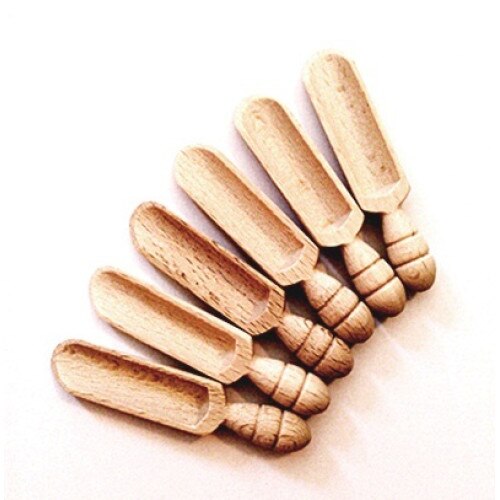 Set 6 lingurite de lemn pentru condimente, 6 cm