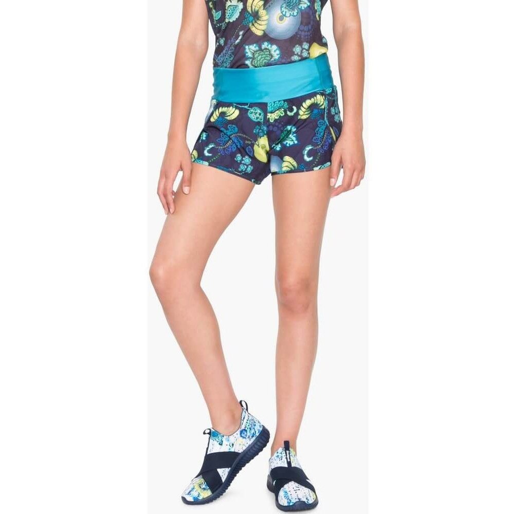 Pantaloni sport dama, Desigual Short_Wide Luminescent, Bluemarin