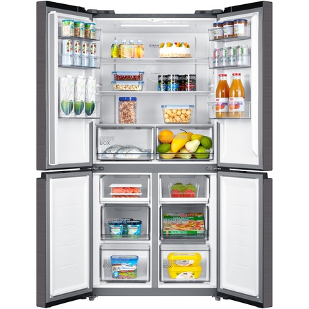 Side by Side Midea MDRF632FGF28, 474 l, Total No Frost, Compresor Inverter, Afisaj digital, Clasa F, H 177.5 cm, Antracit