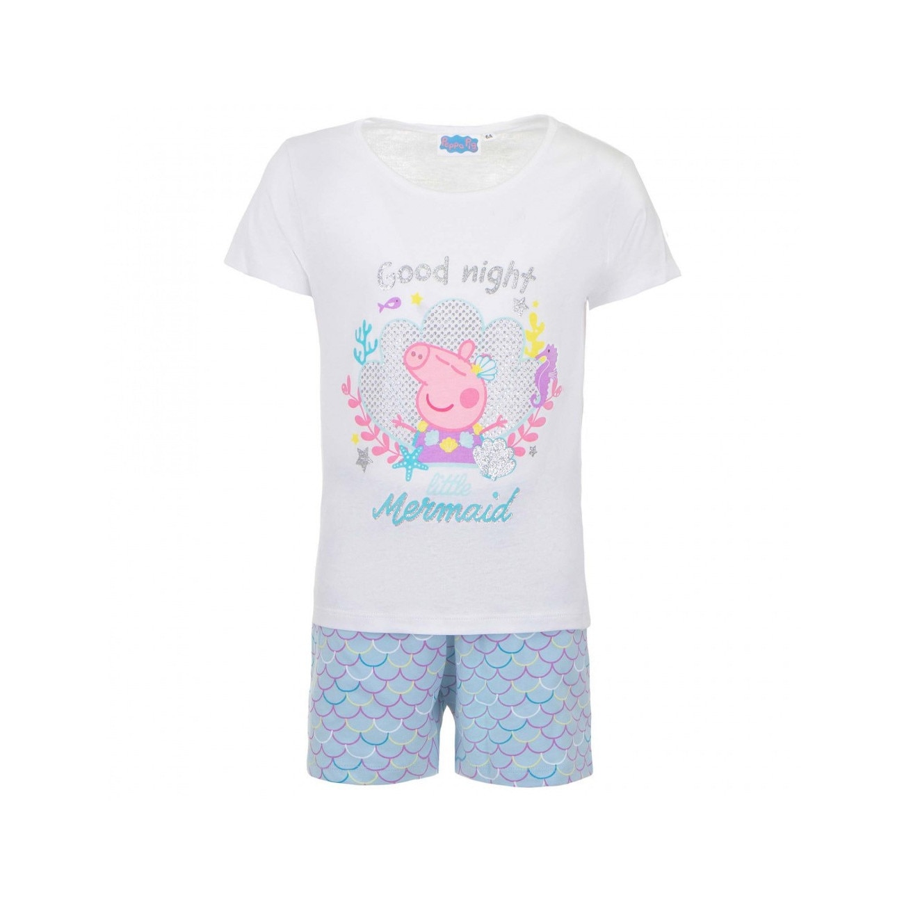 Pijama Peppa Pig maneca scurta 9366, Bleu