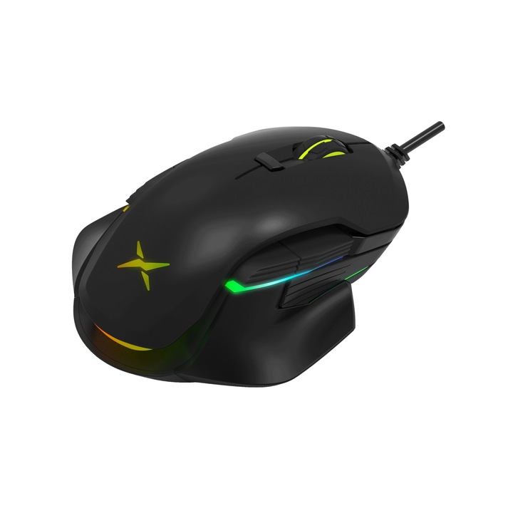 Геймърска мишка Delux M627S, Черен, USB