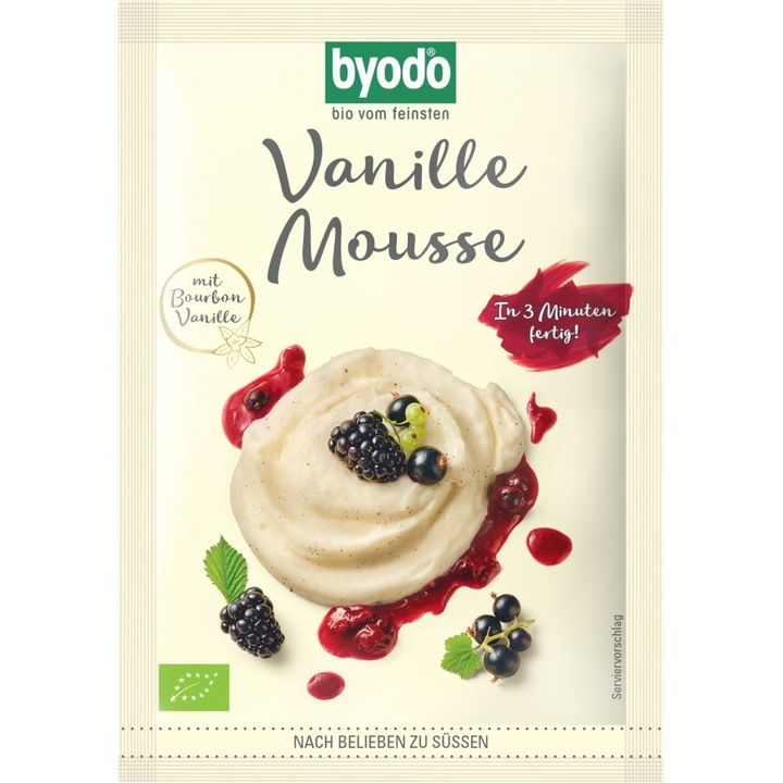 Mix pentru mousse de vanilie, fara gluten bio, 36g, Byodo