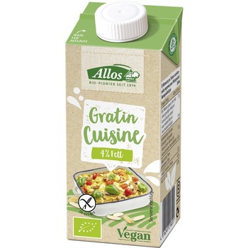 Crema vegetala pentru gratinat, Allos, fara gluten, 200ml Crema vegetala pentru gratinat, Allos, fara gluten, 200ml