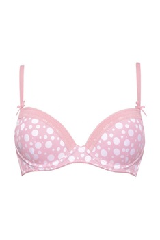 Sutien cu burete subtire si sustinere din microfibra , Intimamoda Pois 6932, Roz/Alb Sutien cu burete subtire si sustinere din microfibra , Intimamoda Pois 6932, Roz/Alb