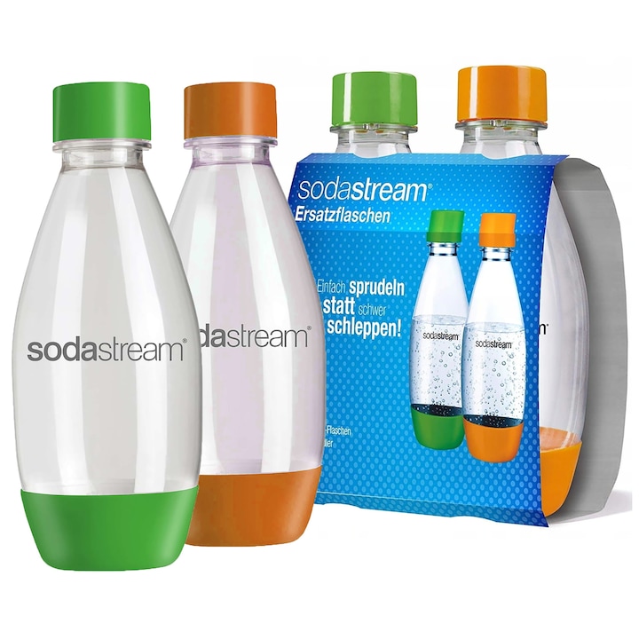 Sodastream 2 db újrafelhasználható palack készlet, 2x0,5L, zöld/narancs