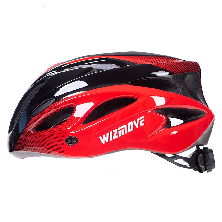Каска за велосипед WizMove In-Mold, червено-черна, L (56 - 61 см)