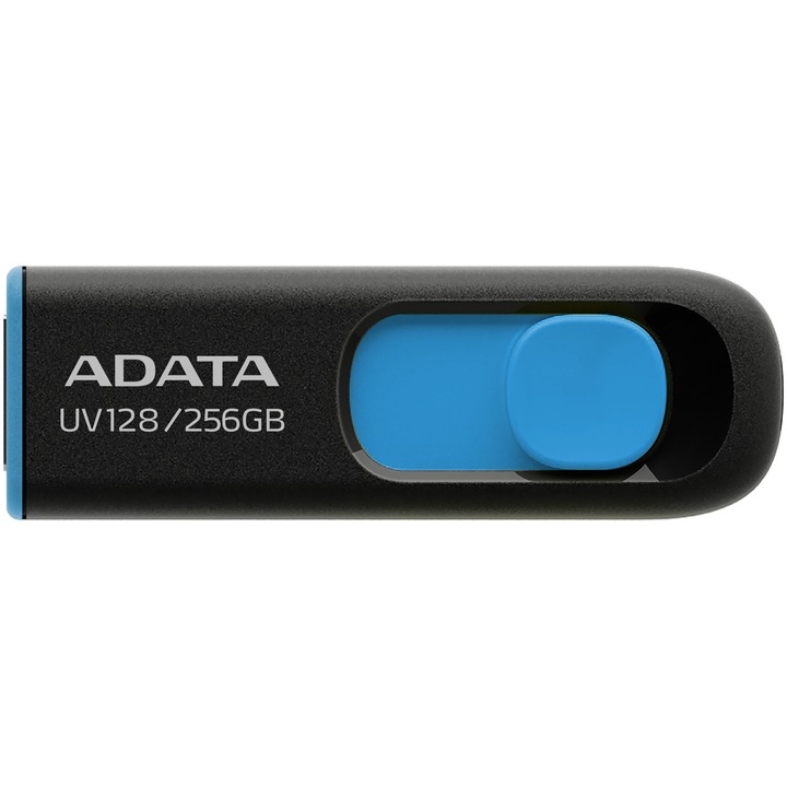 USB Flash памет ADATA UV128, 256GB, USB 3.2, Черен/Син